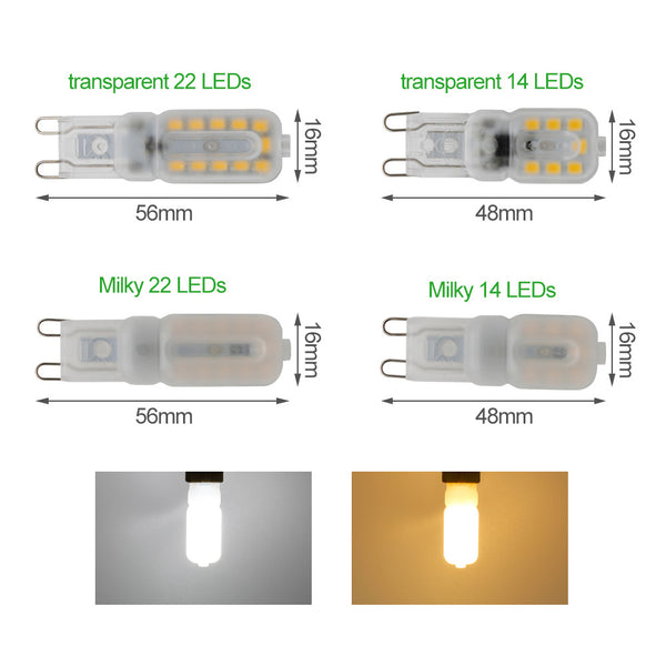 3W 5W Dimmable G9 Led Light AC 220V 230V 14 22 SMD 2835 Bulb LED Spotlight For Crystal Chandelier Replace 30w Halogen Lamp