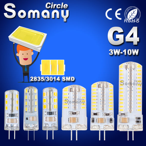 G4 LED Bulb SMD 2835 3014 G4 LED Lamp 3W 4W 5W 6W 7W 10W LED Light AC DC 12V 220V 360 Beam Angle Replace Chandelier Halogen Lamp
