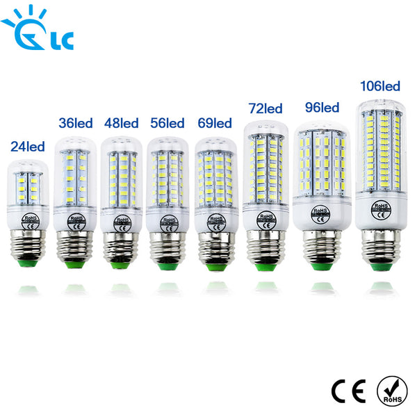 LED lamp Bulb E27 E14 Candle Light Bombillas 220V SMD 5730 Home Decoration Lamp for Chandelier Spotlight 24 36 48 56 69 106LEDs