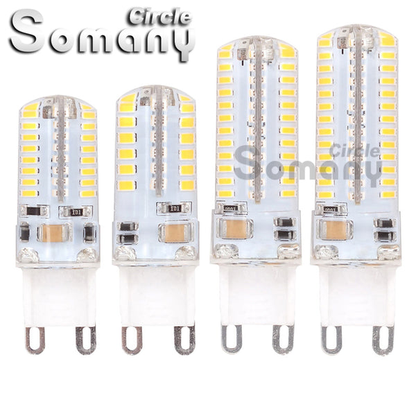 Mini G9 LED Bulb AC 220V 7W 9W 10W 11W 48-104 LEDs 360 Degrees Silicone Body Spotlight G9 Chandelier Light Replace Halogen Lamp