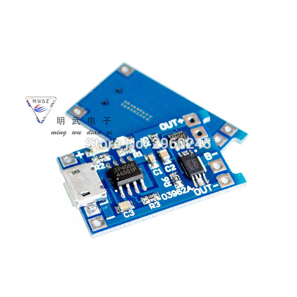 1pcs 5V 1A Micro USB 18650 Lithium Battery Charging Board Charger Module+Protection Dual Functions